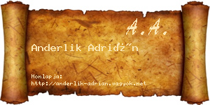 Anderlik Adrián névjegykártya